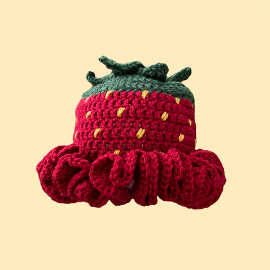 Strawberry ruffle hat